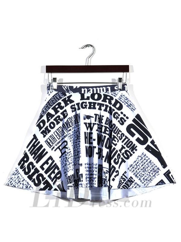 Свадьба - Hot Digital And White Letters Of The Alphabet Pleated Skirts Skt1139