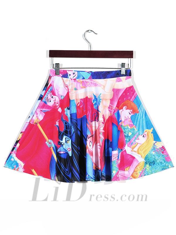 Mariage - New Hot Witch Pleated Digital Print Skirt Skt1138