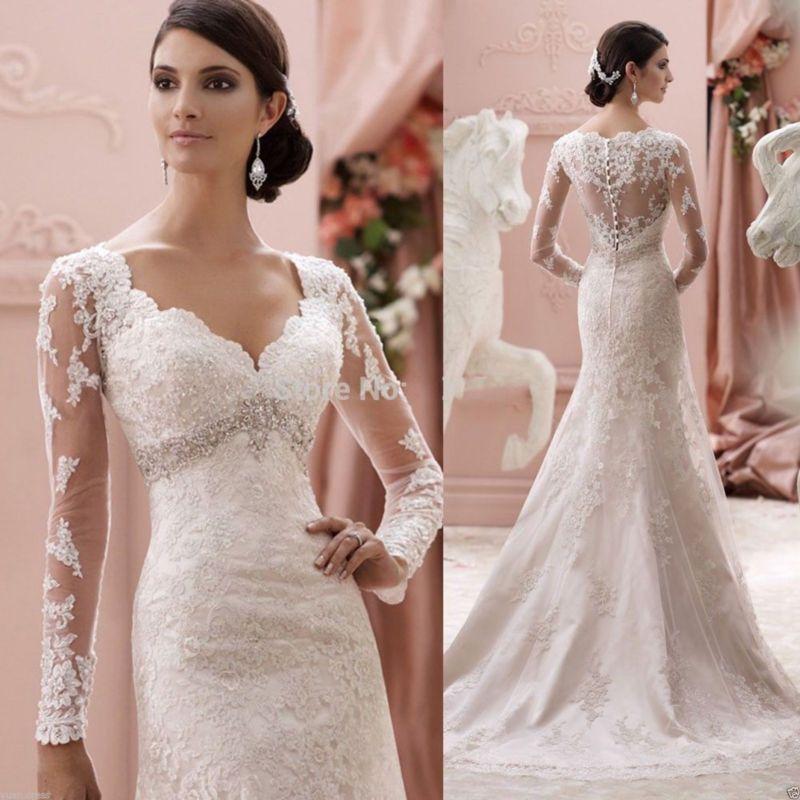 Свадьба - New white/ivory Wedding dress Bridal Gown custom size 4-6-8-10-12-14-16-18+++