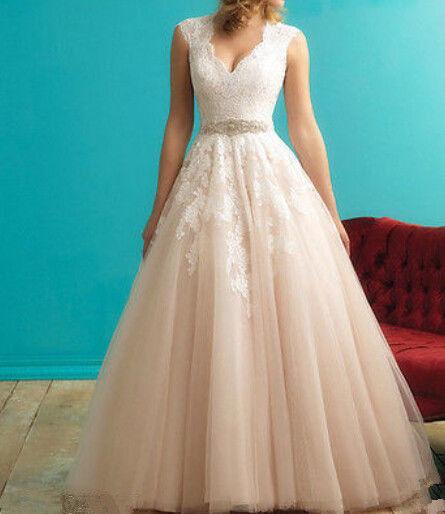زفاف - NEW Lace Vintage White Wedding Dress Bridal Gown Custom Size 6 8 10 12 14 16 18+