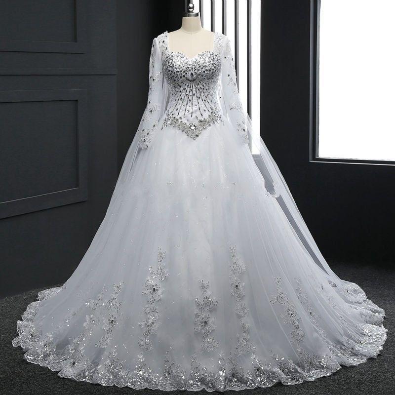 Mariage - New Lace White/Ivory Wedding Dress Bridal Gown Custom Size 4 6 8 10 12 14 16 18+