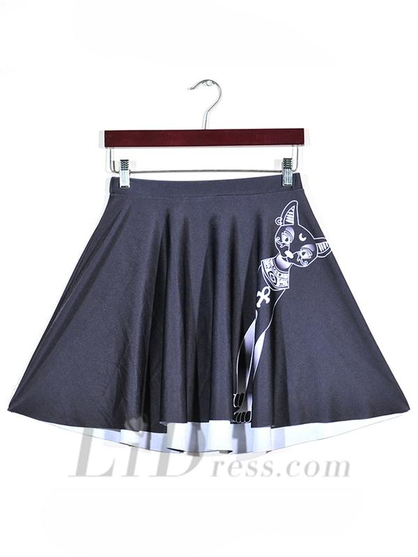 زفاف - Womens Boutique Digital Printing Pleated Skirt Skt1137