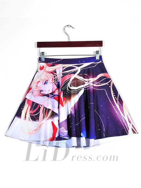 زفاف - Digital Printing Hot Spring Girl Pleated Skirts Skt1121