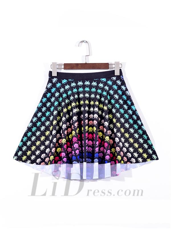 زفاف - Selling Series Star Digital Eat Peas Pleated Short Skirts Skt1118