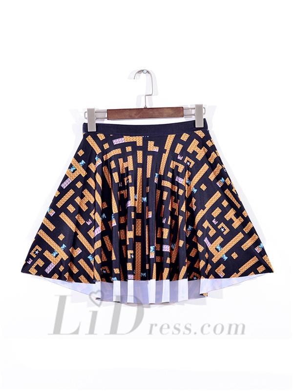 زفاف - Hot Digital Printing Tankedaizhan Pleated Short Skirts Skt1115