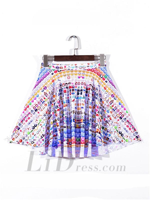 زفاف - Wink Hot Summer Digital Printing Pleated Skirts Skt1114