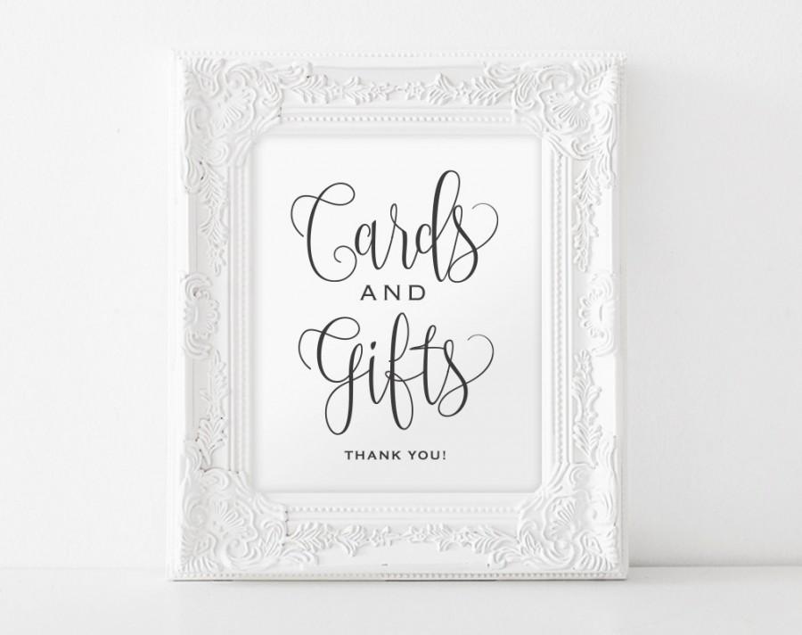 Wedding - Cards and Gifts Sign, Gift Table Sign, Cards and Gifts Printable, Wedding Printable, Wedding Sign, Template, Instant Download 