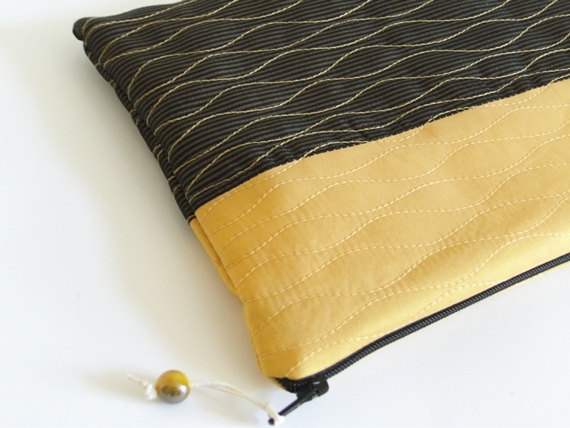 Mariage - Gold Wedding Clutch, Unique Bridesmaid Clutch, Flat Clutch Wallet, Preppy Girl Gift, Holiday Party Purse