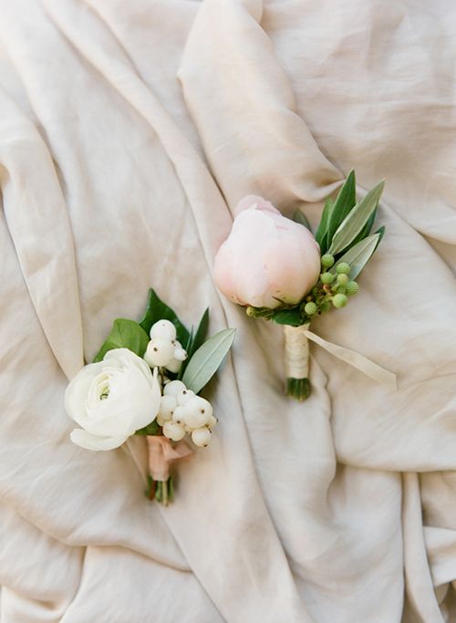 Wedding - Winter Wedding Boutonniere Ideas: Ranunculus Blooms