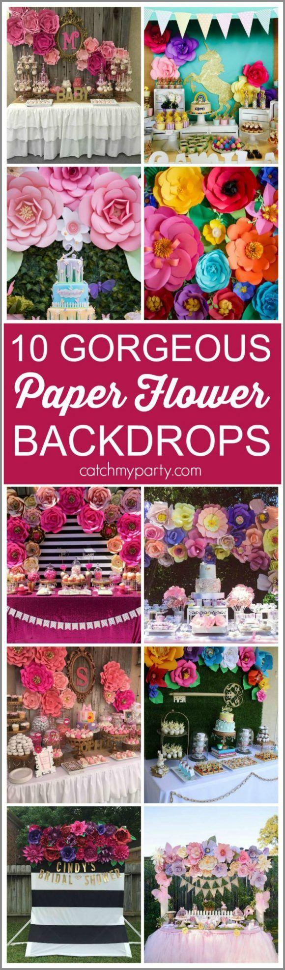 Wedding - 10 Gorgeous Paper Flower Backdrops