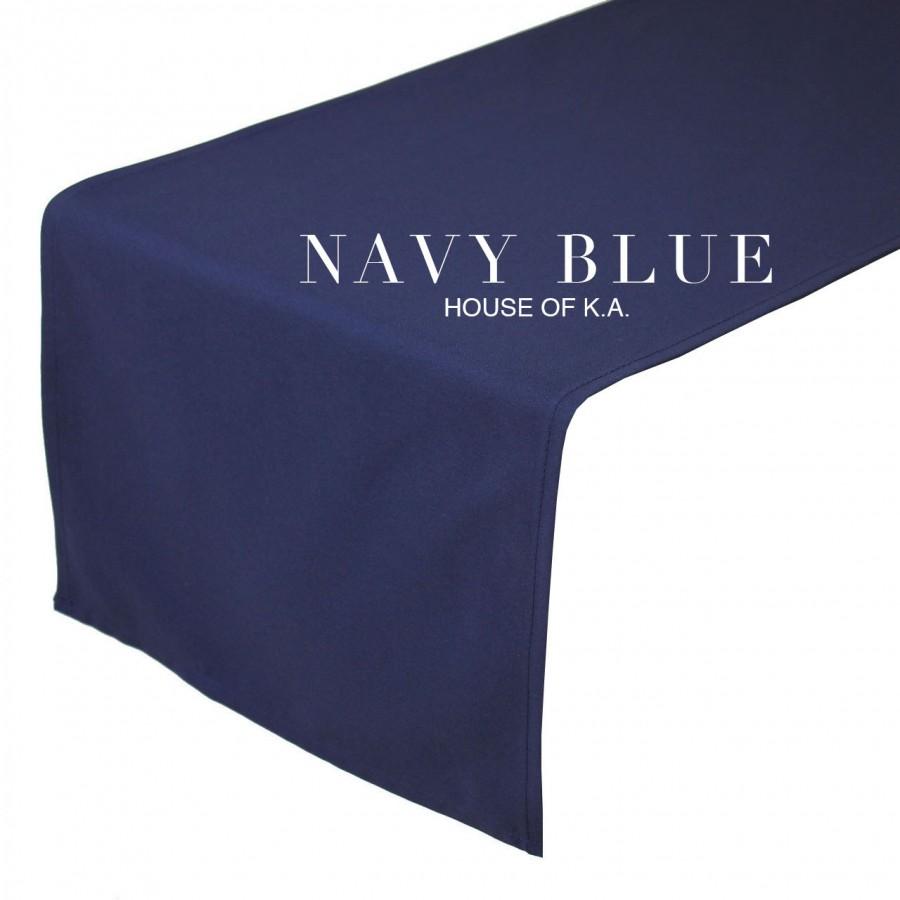 Hochzeit - 14 x 108 inches Navy Blue Table Runner 