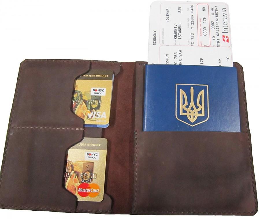 Mariage - Passport cover Travel wallet Personalized leather passport holder Brown passport wallet Passport case Travel organizer Travelers gift