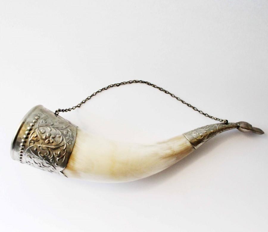Свадьба - Viking Drinking Horn Cup for Wine Gift for Him For Husband For Dad Wall Home Decor Soviet Souvenir Wedding Gift Game of Thrones