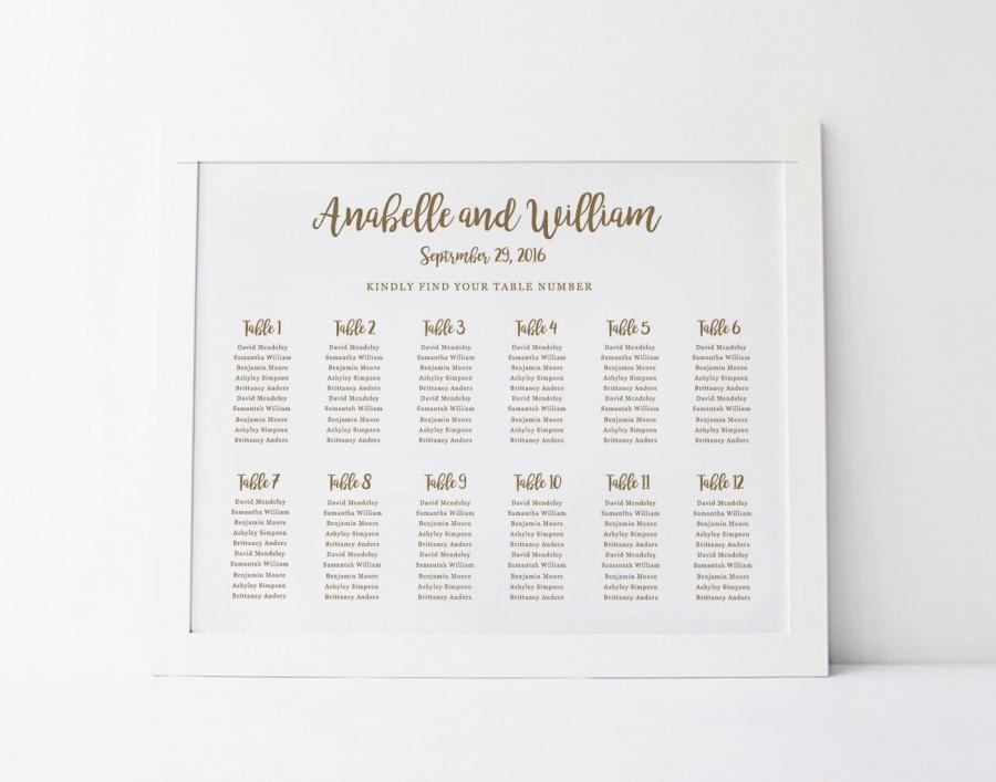 Wedding Reception Seating Chart Template Posters