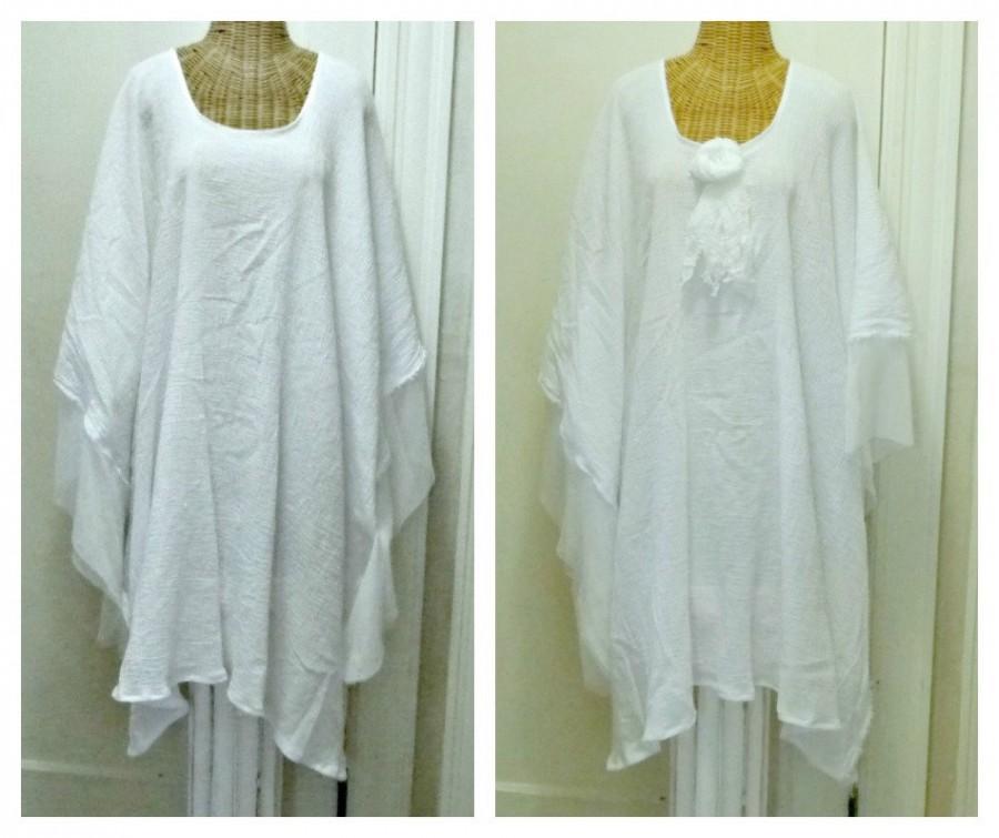 white gauze dress plus size
