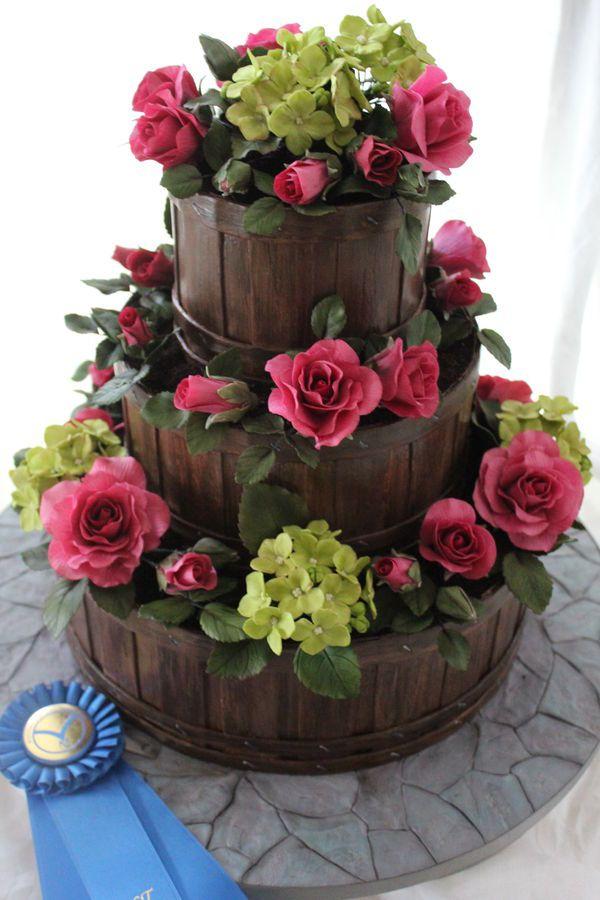 Mariage - Garden Basket Wedding Cake