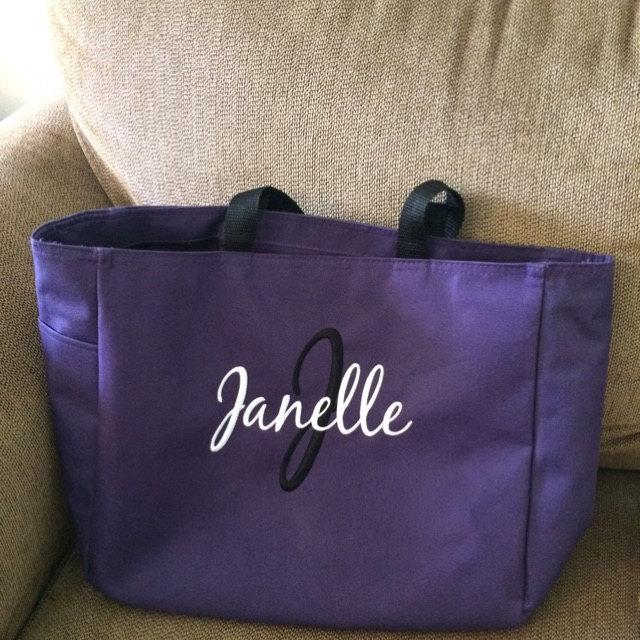 Hochzeit - Personalized Embroidered Tote Bags Bridal Party Bridesmaid Gift