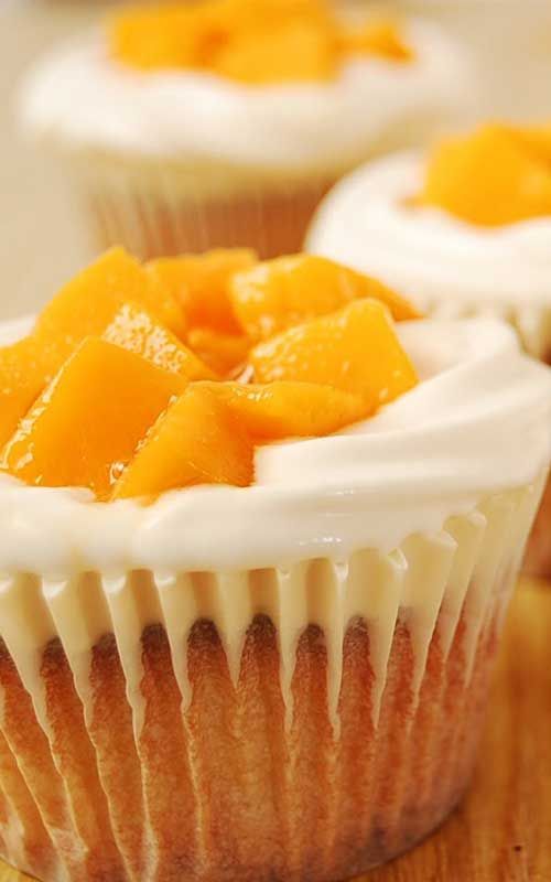 زفاف - Mango Cream Cheese Cupcakes