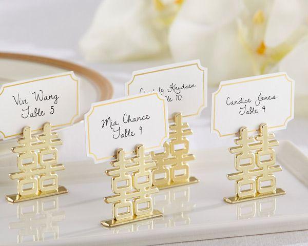 Hochzeit - Double Happiness Place Card Holders (Set Of 6)