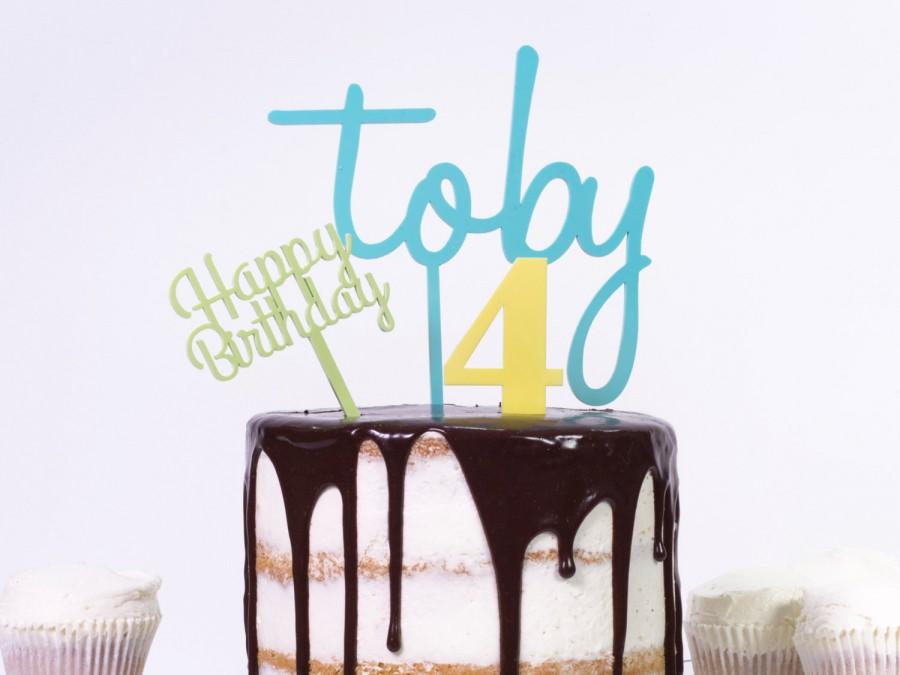 زفاف - Personalised Birthday Name And Age Cake Topper Pack