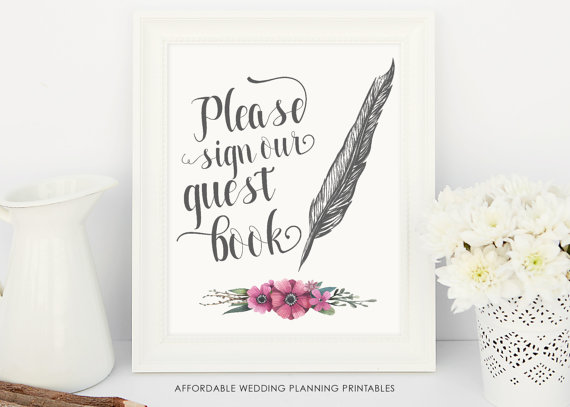 زفاف - printable wedding guest book sign, floral guest book sign, floral wedding printable, rustic wedding sign, sign guest book, floral wedding