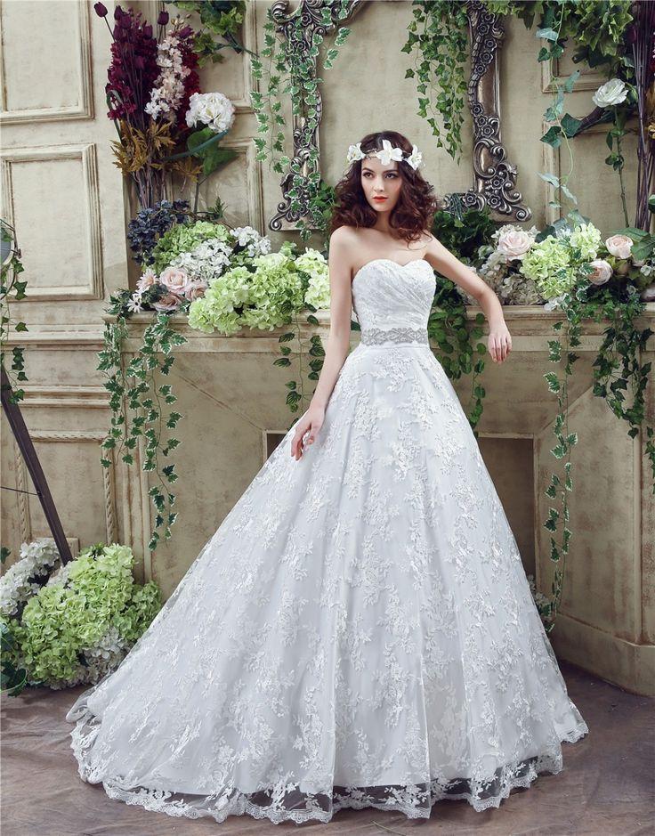 زفاف - Elegant Sleeveless Lace Wedding Dress