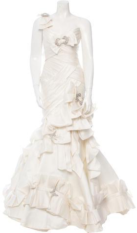 Wedding - Pnina Tornai Jewel-Embellished Lace-Up Wedding Dress
