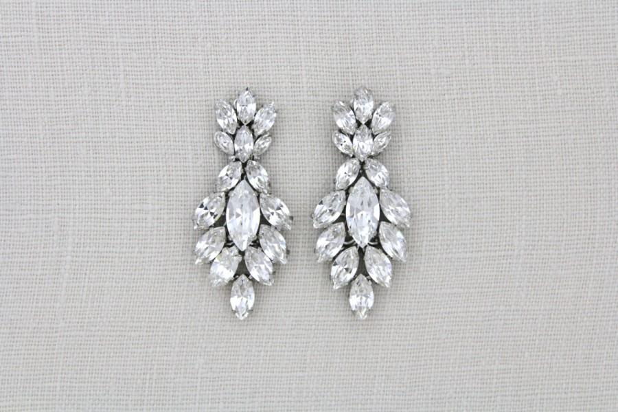زفاف - Wedding earrings, Crystal Bridal earrings, Bridal jewelry, Swarovski crystal earrings, Chandelier earrings, Art Deco earrings, Vintage style