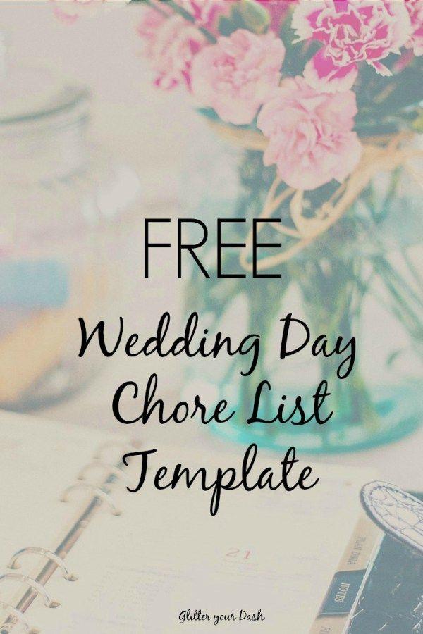 Wedding - Download This Chore List Template For A Stress-Free Wedding Day
