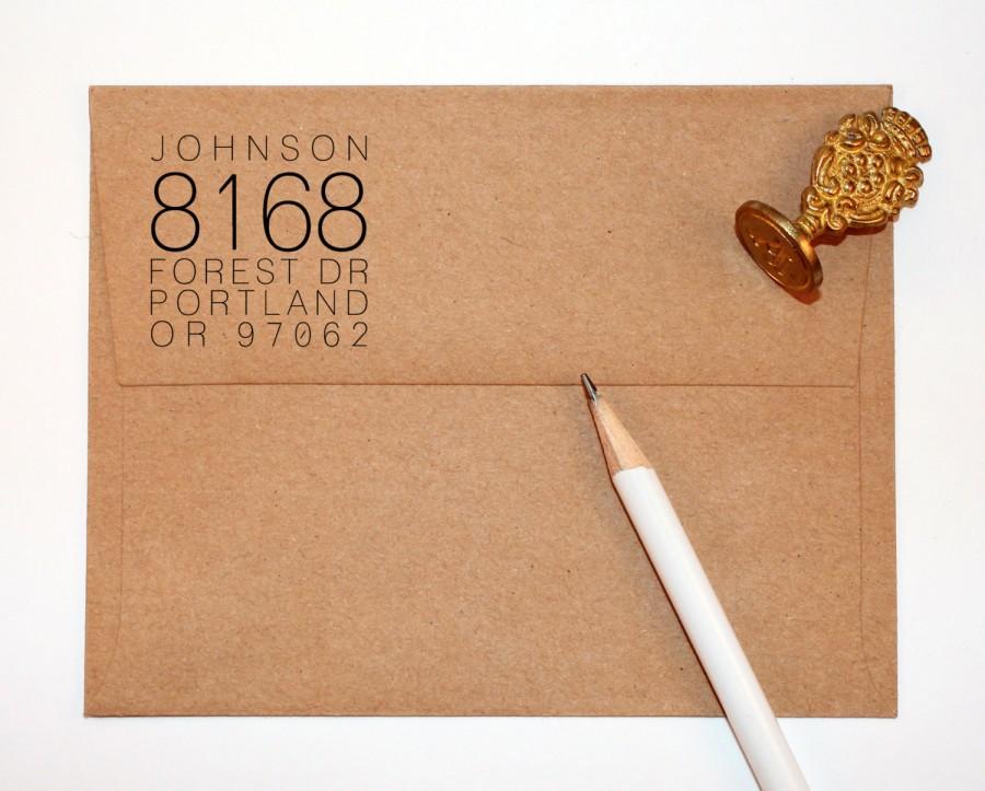 Hochzeit - Self Inking Return Address Stamp, custom address stamp square, black self inking stamp, rubber stamp wood handle