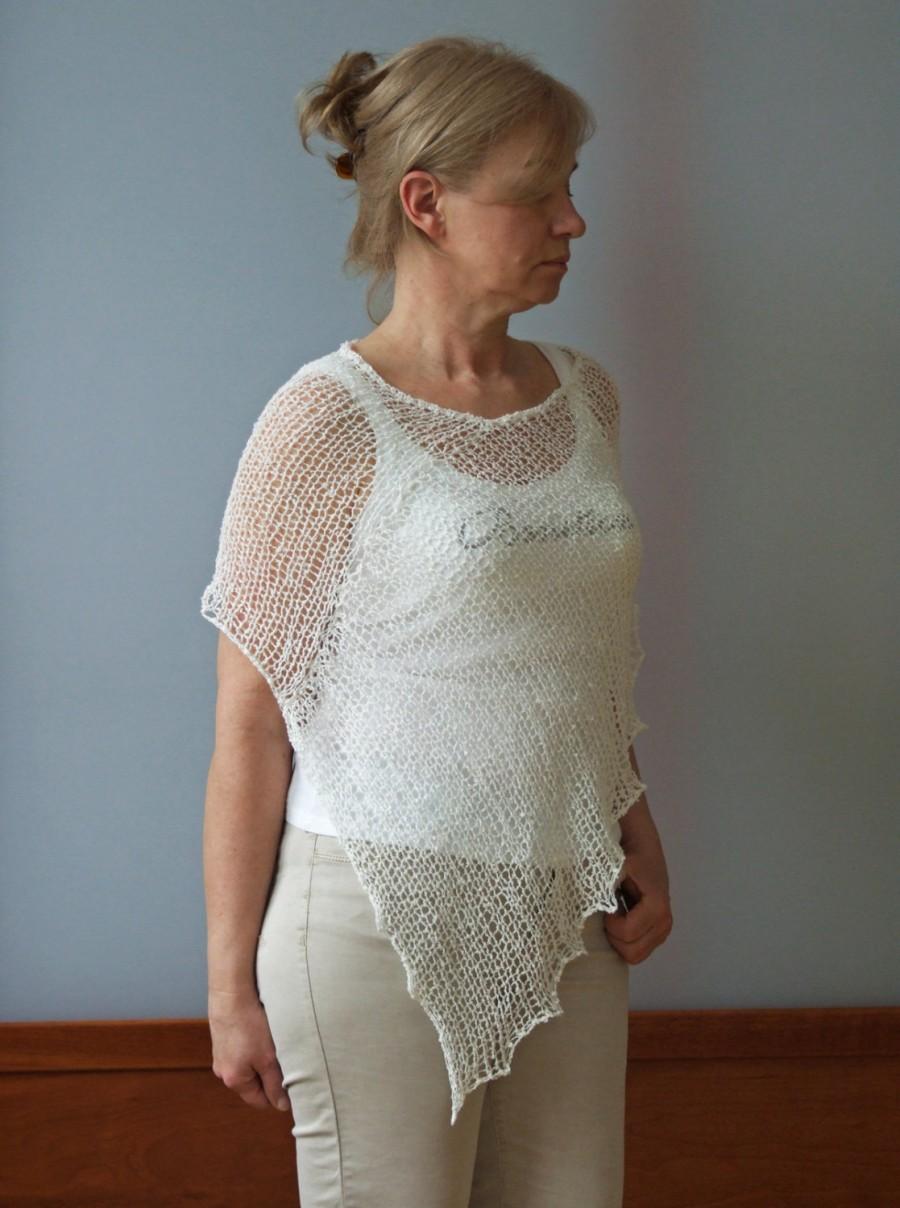 Hochzeit - Linen poncho,Summer poncho in 4 colors,,Knit linen poncho,Boho pocho,Natural fibers,Linen wear