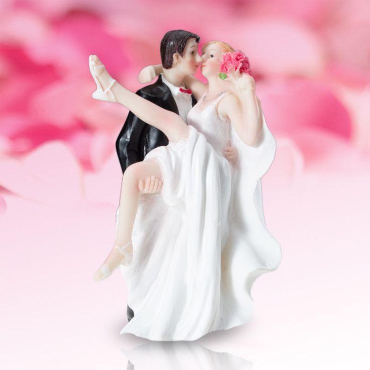 Hochzeit - Romantic Bride And Groom Wedding Cake Topper