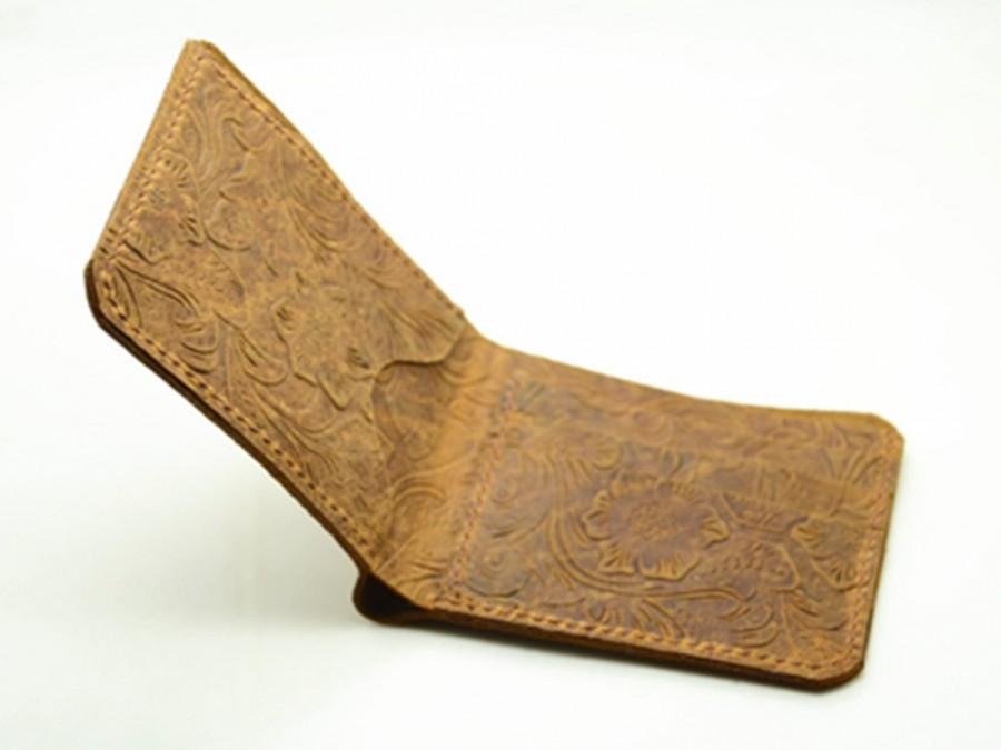 Mariage - Jumscoo Handmade Genuine leather men's wallet purse in Premium Brown Vintage gift