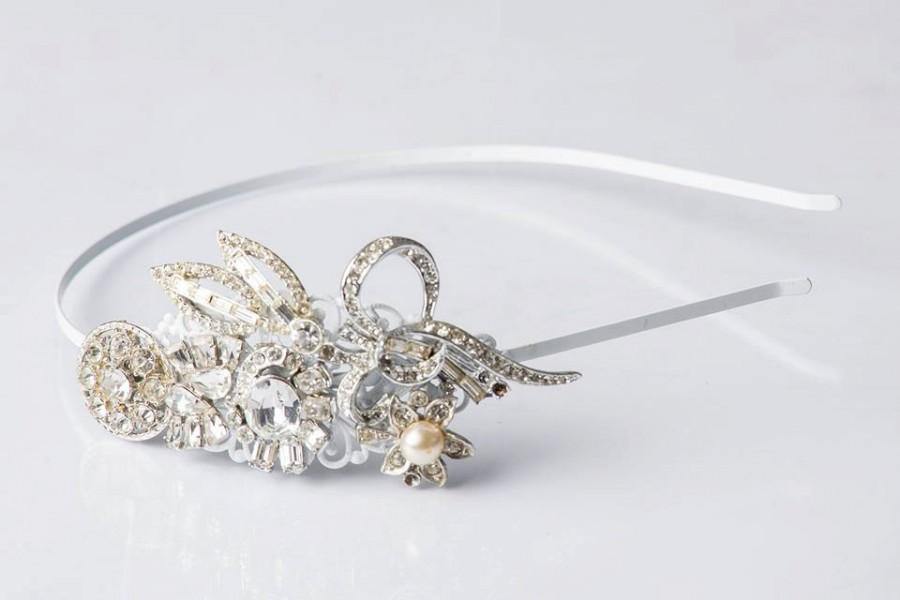 زفاف - Old Hollywood Glamour - Bridal Headband - 1920s Jewelry Collection Headband - Wedding Headpiece - Wedding Tiara - Bridal Tiara