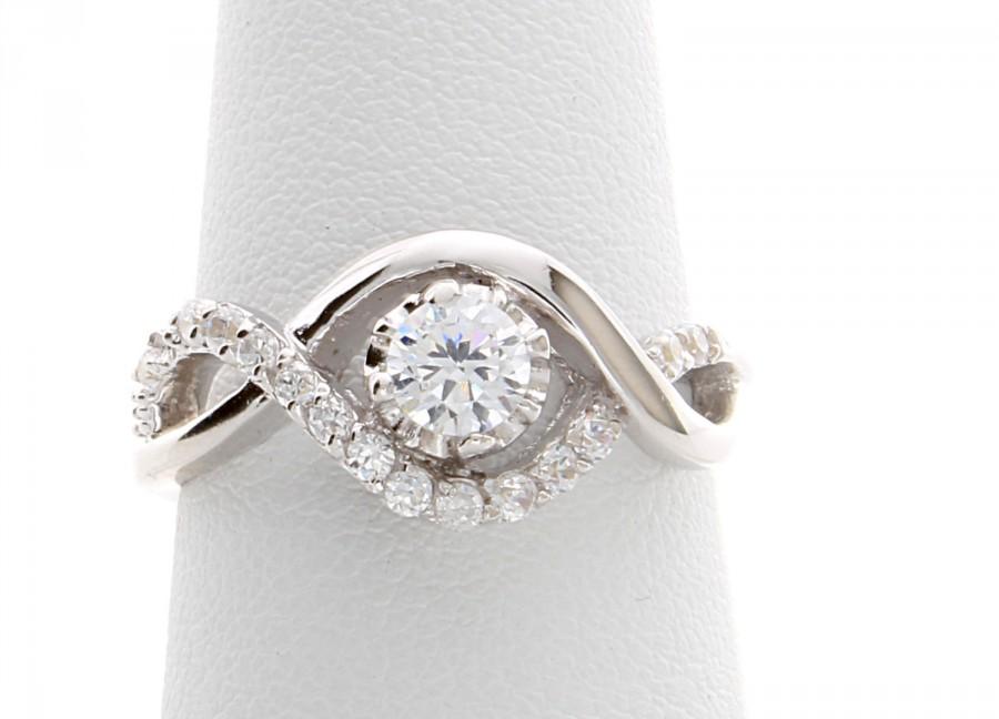 زفاف - Unique Diamond Engagement Ring,Curved Engagement Ring, Diamond Ring, Diamond Engagement Ring.