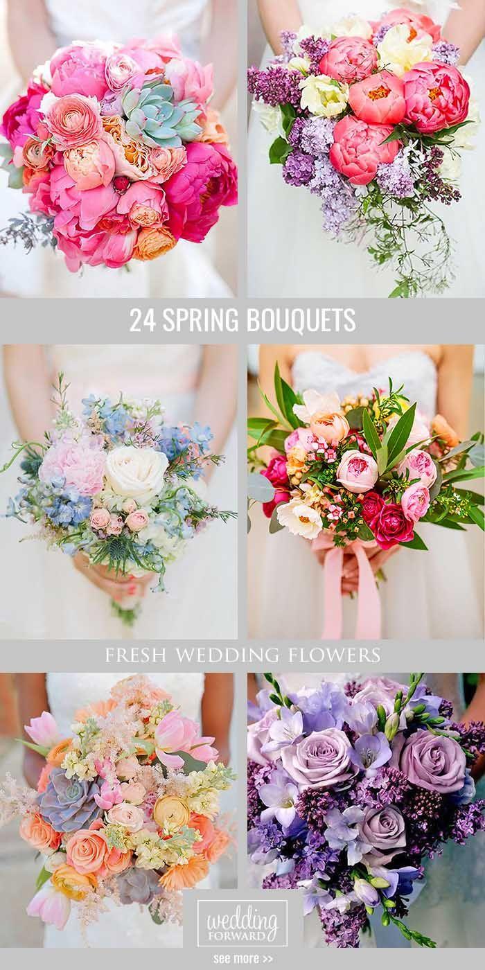 زفاف - 24 Fresh Spring Wedding Bouquets