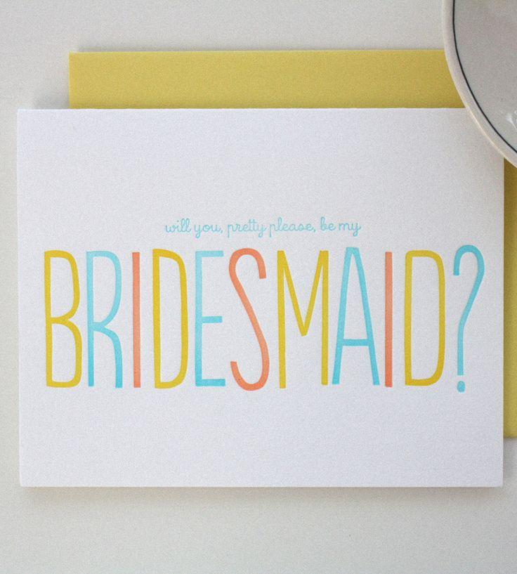 Hochzeit - Pretty Please Bridesmaid Cards