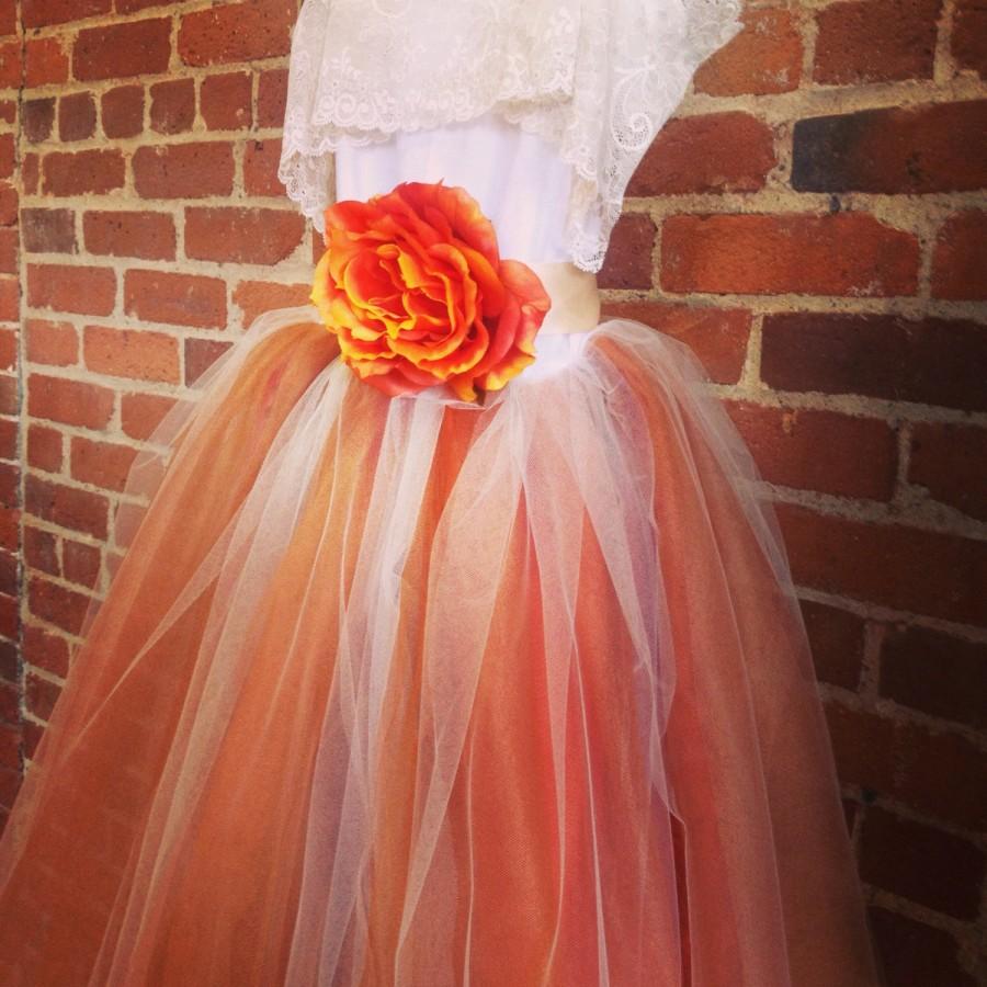 Свадьба - Burnt Orange Flower Girl Tutu Dress With Lace Collar Fall Weddings
