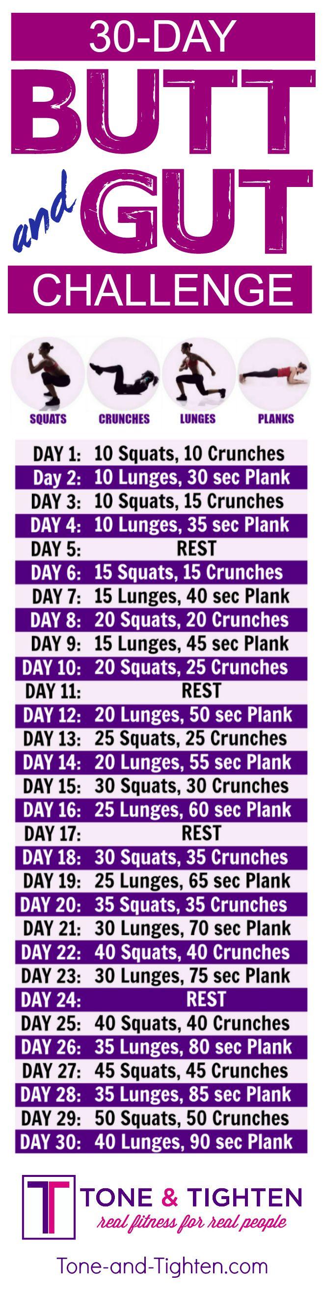 Hochzeit - 30 Day Workout Plan For Your Butt And Abs