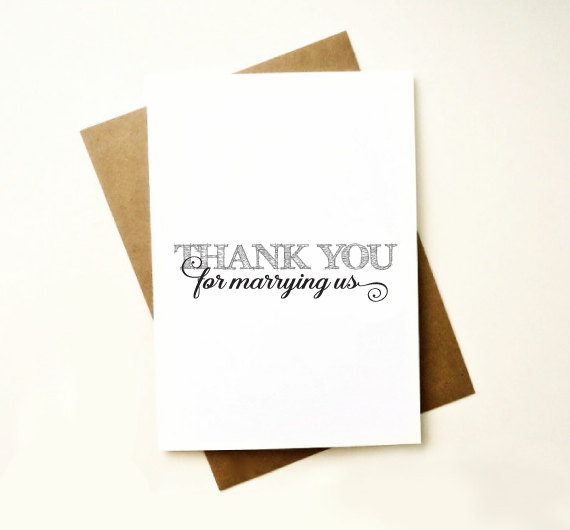 Wedding - Officiant card. Thank you for marrying us card. Wedding Officiant card. Wedding Day Card. TK324