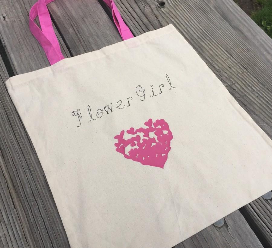 زفاف - Flower girl tote bag, flower girl gift, custom flower girl tote, beach wedding flower girl tote, flower girl gift bag