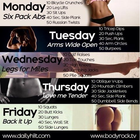 زفاف - 5 Day Total Body Workout (Diary Of A Fit Mommy)