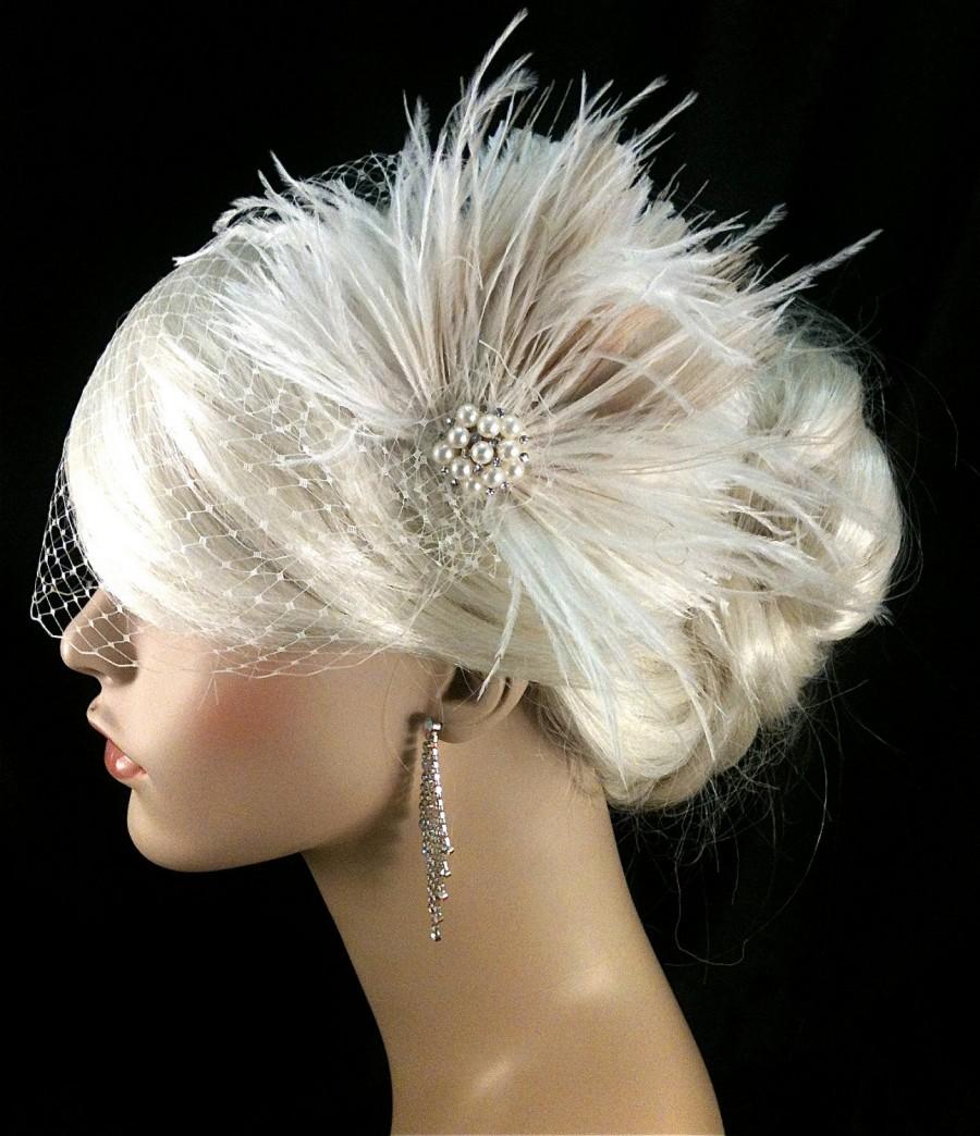 زفاف - Wedding Hair  Fascinator, Wedding Headpiece, Wedding Hair Accessories, Gatsby Wedding, Great Gatsby Headpiece, Downton Abbey