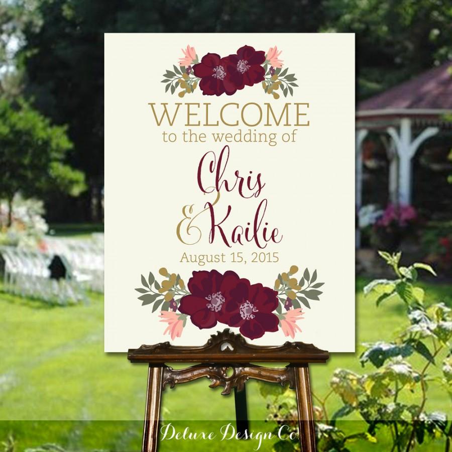 Свадьба - Wedding Welcome Sign Printable // PRINTABLE DIY Large Custom Wedding Sign // Welcome Wedding Sign // Vintage Ivory & Gold Floral // DIGITAL