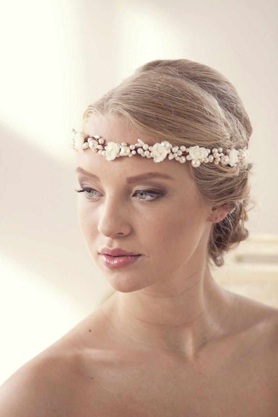 زفاف - Pearl crown  Pearl tiara Bridal pearl crown Pearl Tiara crown Wedding tiara bridal Pearl tiara headband Pearl wedding **FC016**