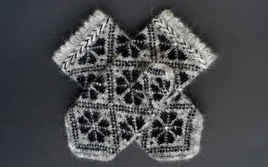 زفاف - Hand knitted mittens from kid mohair Very warm soft white gray Mohair mittens Warm winter Mohair gloves Knitted gloves Latvian knit mittens