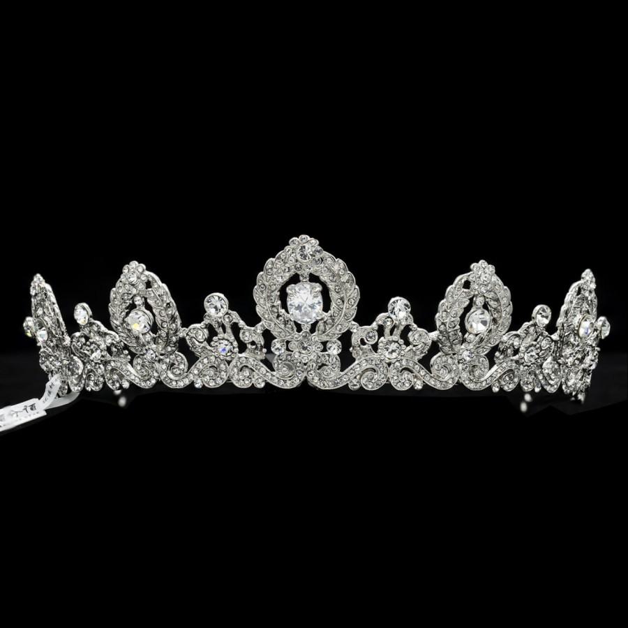 زفاف - Swarovski Crystal Tiara Crown for Bridal Wedding Birthday Pageant Prom SHA8695 …