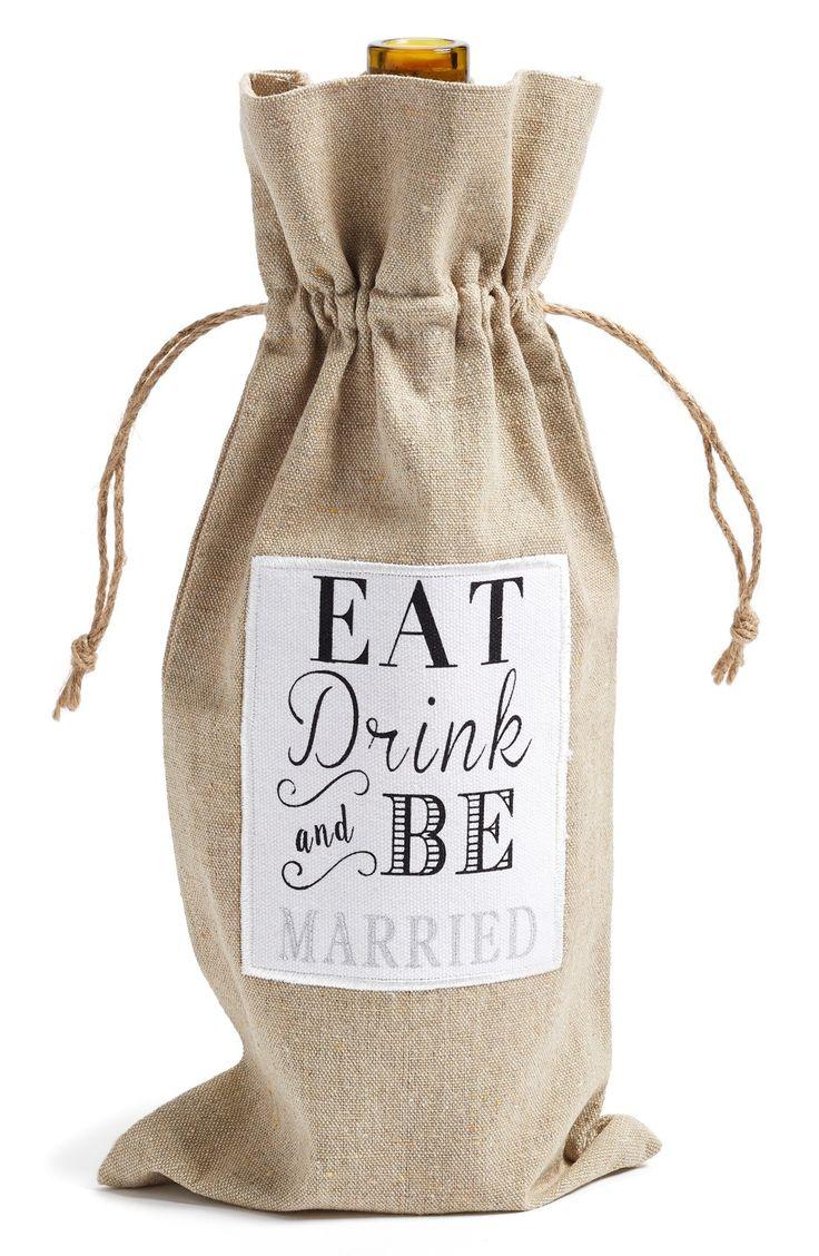 Mariage - Levtex 'Eat, Drink And Be Married' Wine Bag 