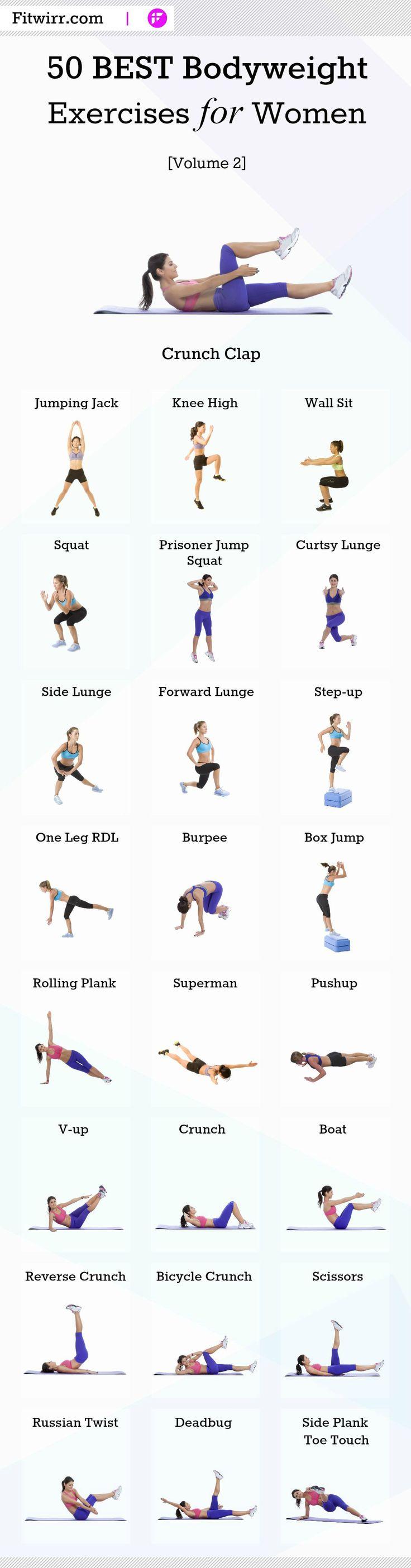 Hochzeit - 50 Best "Bodyweight Exercises" You Can Do Anywhere To Get Fit