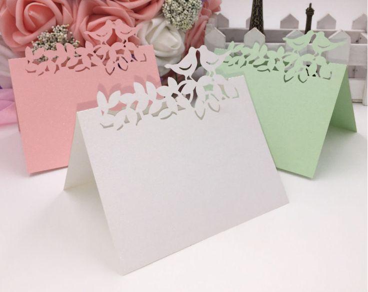 Mariage - 40pcs Love Bird Laser Cut Wedding Party Table Name Place